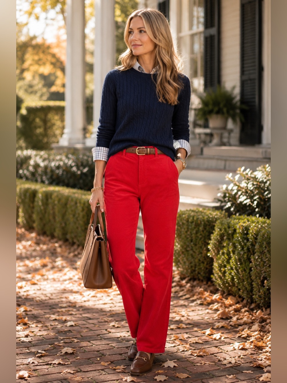 Talbots Simply Flattering Red Corduroy Straight Leg Pants 10P Petite